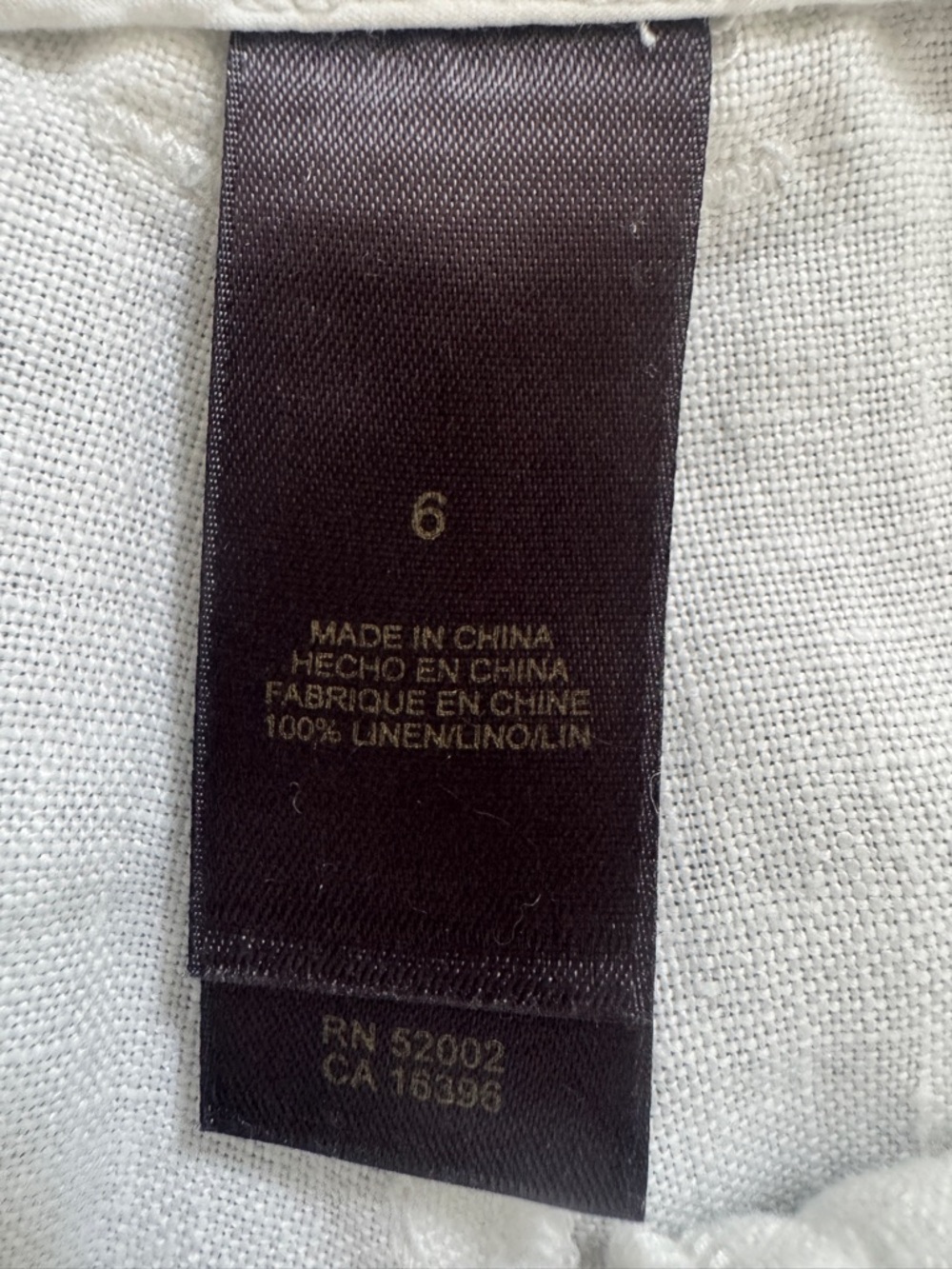 Liz Claiborne 100% Linen White Crop Pants - Size 6 or Medium - Picture 5 of 11